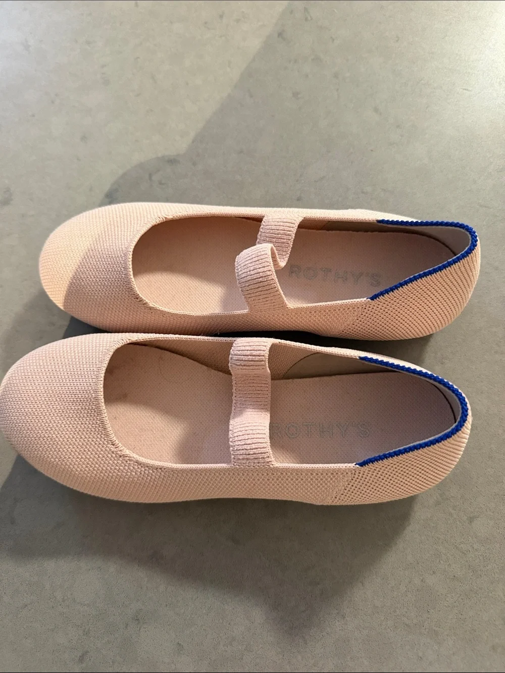 Light Pink Knit Mary Jane Flats, worn once